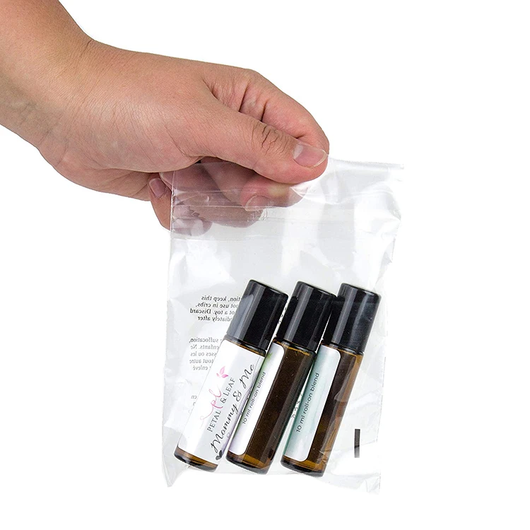 9x4Inch Self Seal 1.5 Mil Clear Poly Bags With Suffocation Warning Permanent Adhesive Packaging Bag For Cloth T-shirt