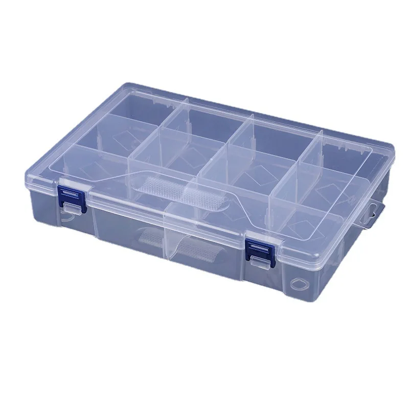 Large 10 grid transparent removable PP storage box plastic parts box Lego building block jewelry tool storage box