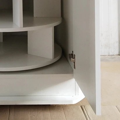 wood grain melamine particleboard medium density fibreboard wholesale round revolving belt door shoe Cabinet