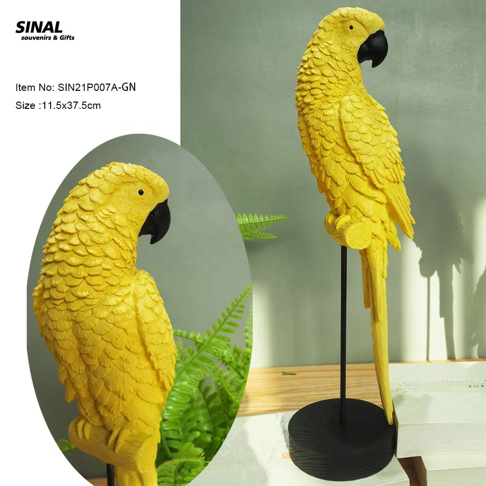 Wholesale Outdoor Decorative Garden Creative Furnishing Articles Resin Craft Parrot Statues Crafts Resin Bird Animal Statue