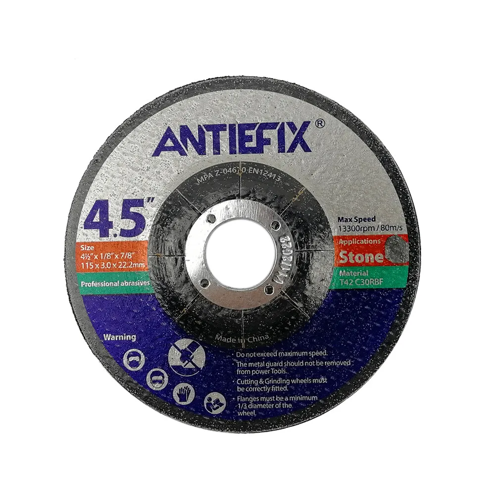 ANTIEFIX T42 115X3.0X22.2mm  Fibreglass Net Reinforced Abrasive Stone Cutting disc