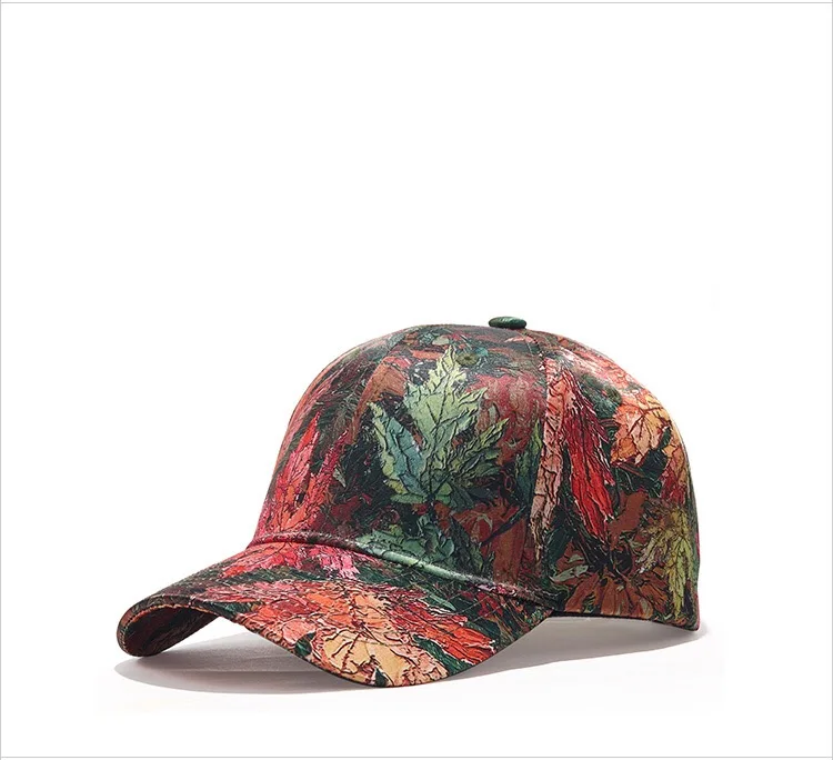 
Newest style maple leaf print baseball cap sport cap with digital printing 