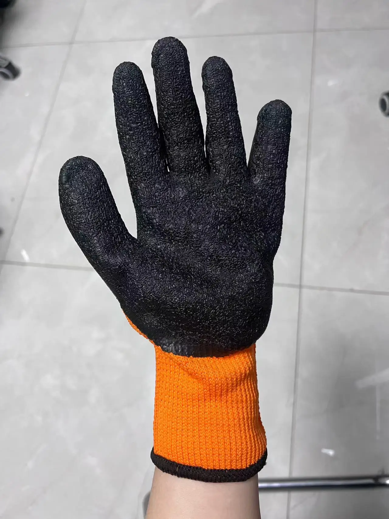 Winter Gloves 7G Polyester Lining Warm Latex Non-slip Work Gloves