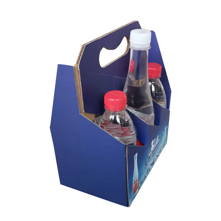 Corrugated Carton Kraft Holder 4 6 Pack Display Bottle Drink Counter Stand Cardboard Display Boxes