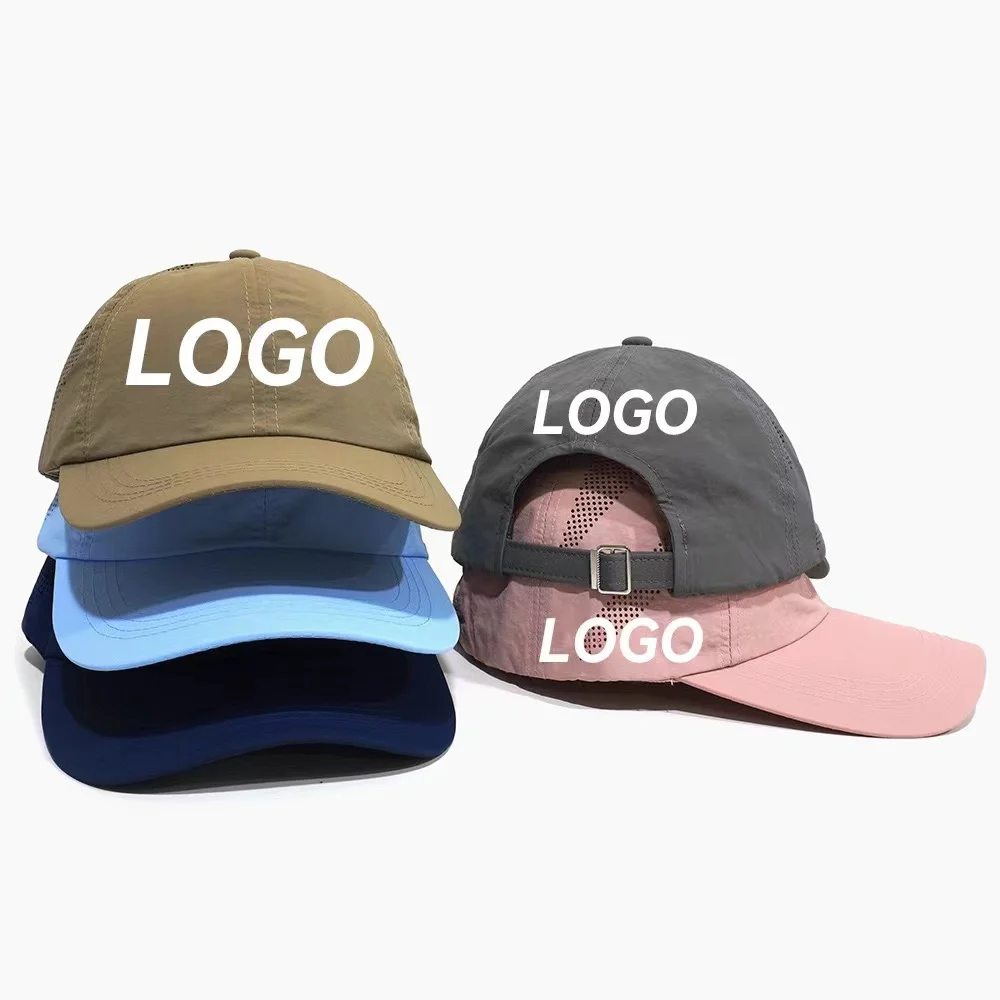 Summer Light Weight Waterproof Baseball Caps Laser Cut Hole Breathable Unisex Sports Caps