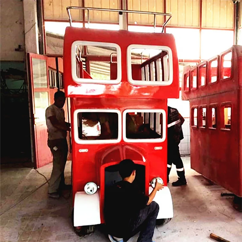 Cheap Factory Direct Supply Carnival Kiddie Amusement Park Rides Electric Open Top Mini London Double Decker Bus