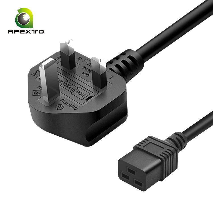 UK EU Standard Computer Cables Connector C20 to C19 Power Cords For Servers and PDU