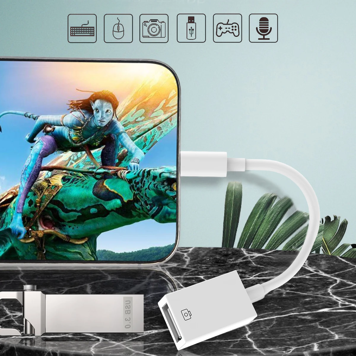 Lightning USB кардридер OTG Кабельный адаптер для iPhone 3 камеры Кардридер