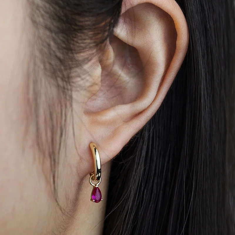 Charm 18k Позолоченные 925 стерлингового серебра ювелирные изделия huggie женские Циркон Простой маленький серьги в виде колец
