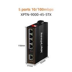 Mini 5 ports industrial switches 10/100/1000 ip40 dinrail outdoor unmanaged gigabit ethernet poe switch factory wholesale
