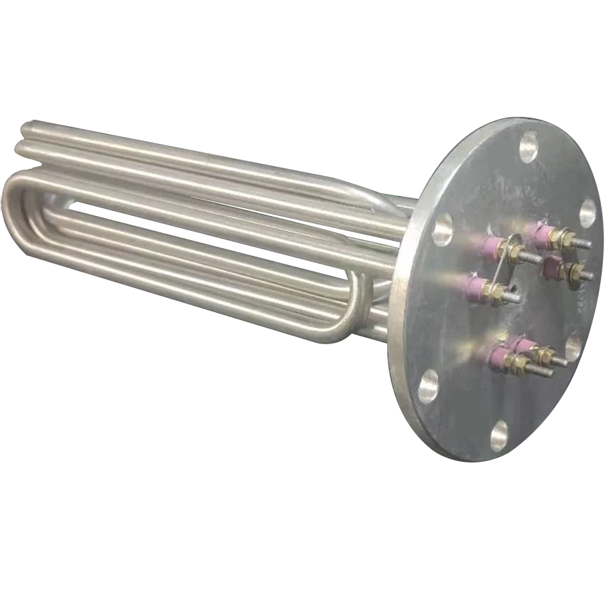 140mm flange electric heating pipe 380V water tank boiler steam engine heating rod industrial high power heating pipe