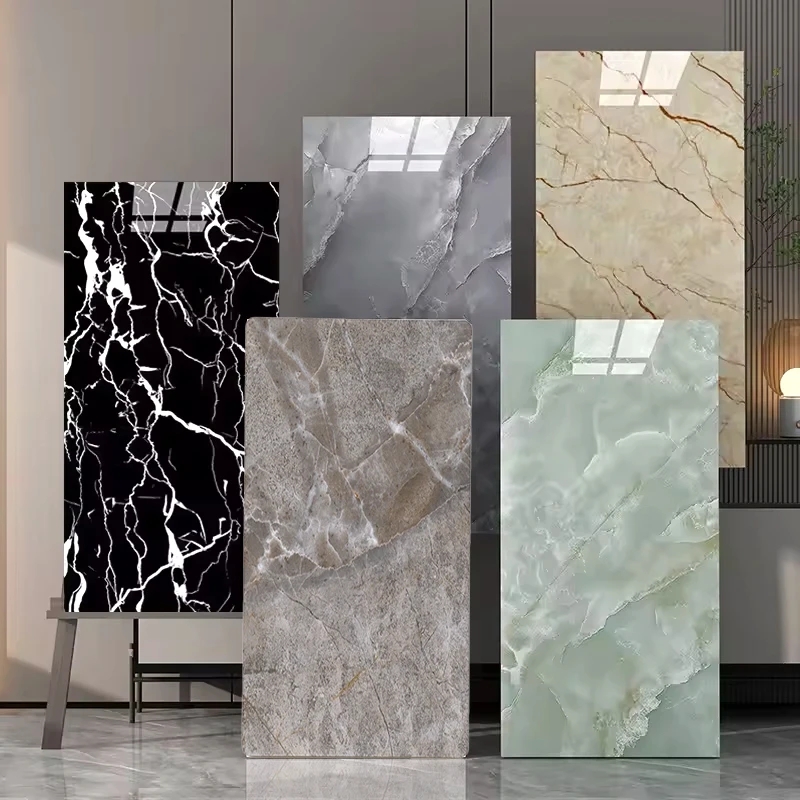 Wholesale Glossy Design House Decorative Pvc wallBoard Television background UV wall marble panel