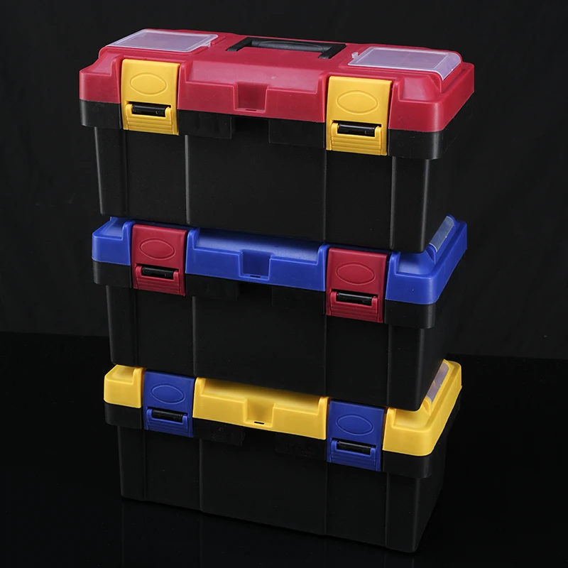 HengRui Multi-Functional Portable Steel-Plastic Electrician Maintenance Box Household Hardware Toolbox Storage Box
