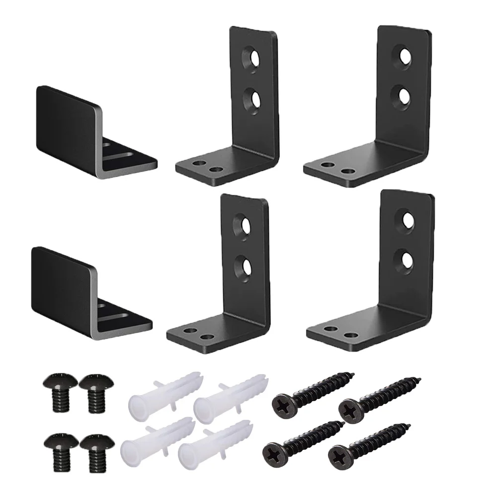 Black flexible adjustable U-shaped sliding barn door Bottom floor guide