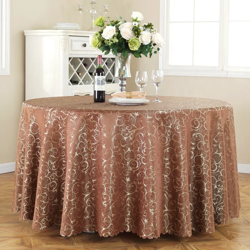 Party Tablecloth Elegant Design Wedding and Hotel Polyester Round Table Cloth Tablecloth