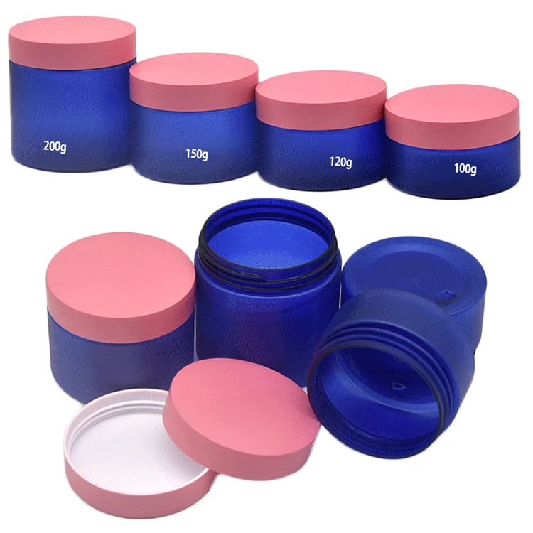 100ml/120ml/150ml/200mlPET plastic Purple red empty jars for lotions and creams body eye cream jar  cosmetic face cream jars
