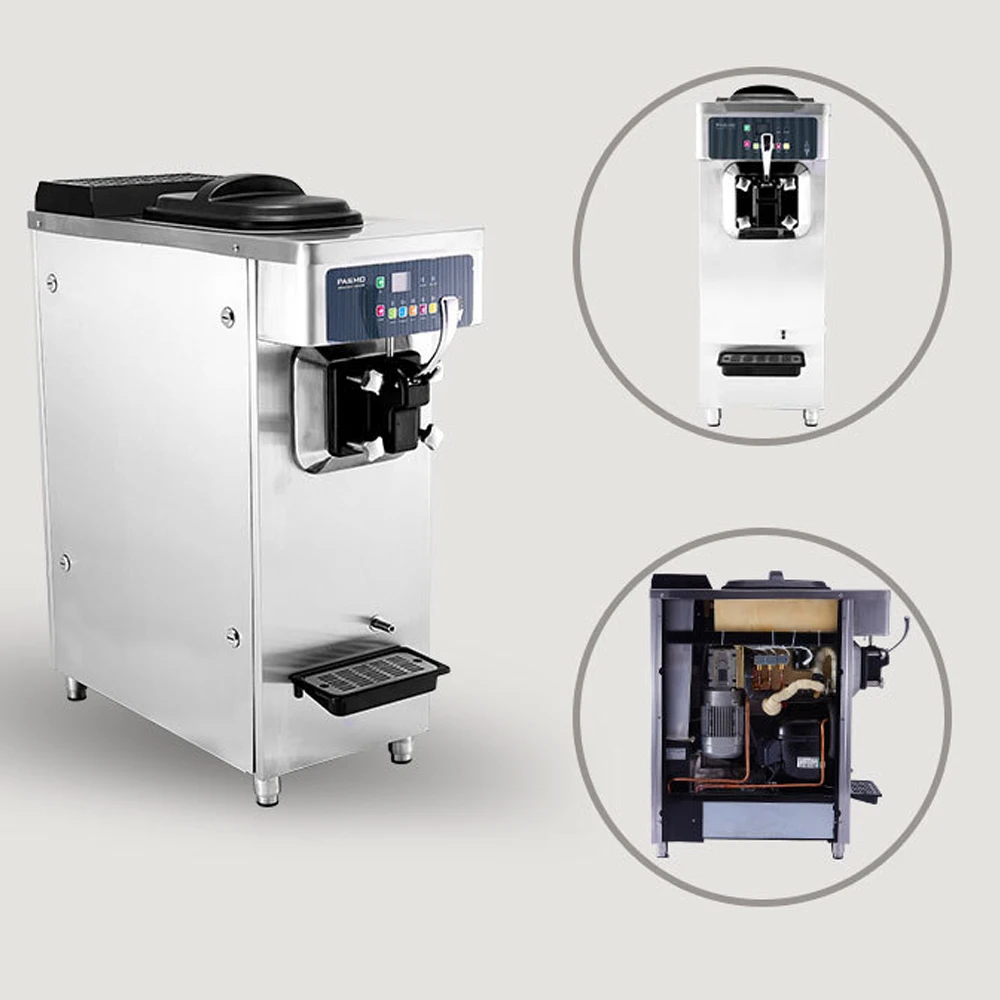 Pasmo S930F single flavor table model upper exhaust air pump soft ice cream machine
