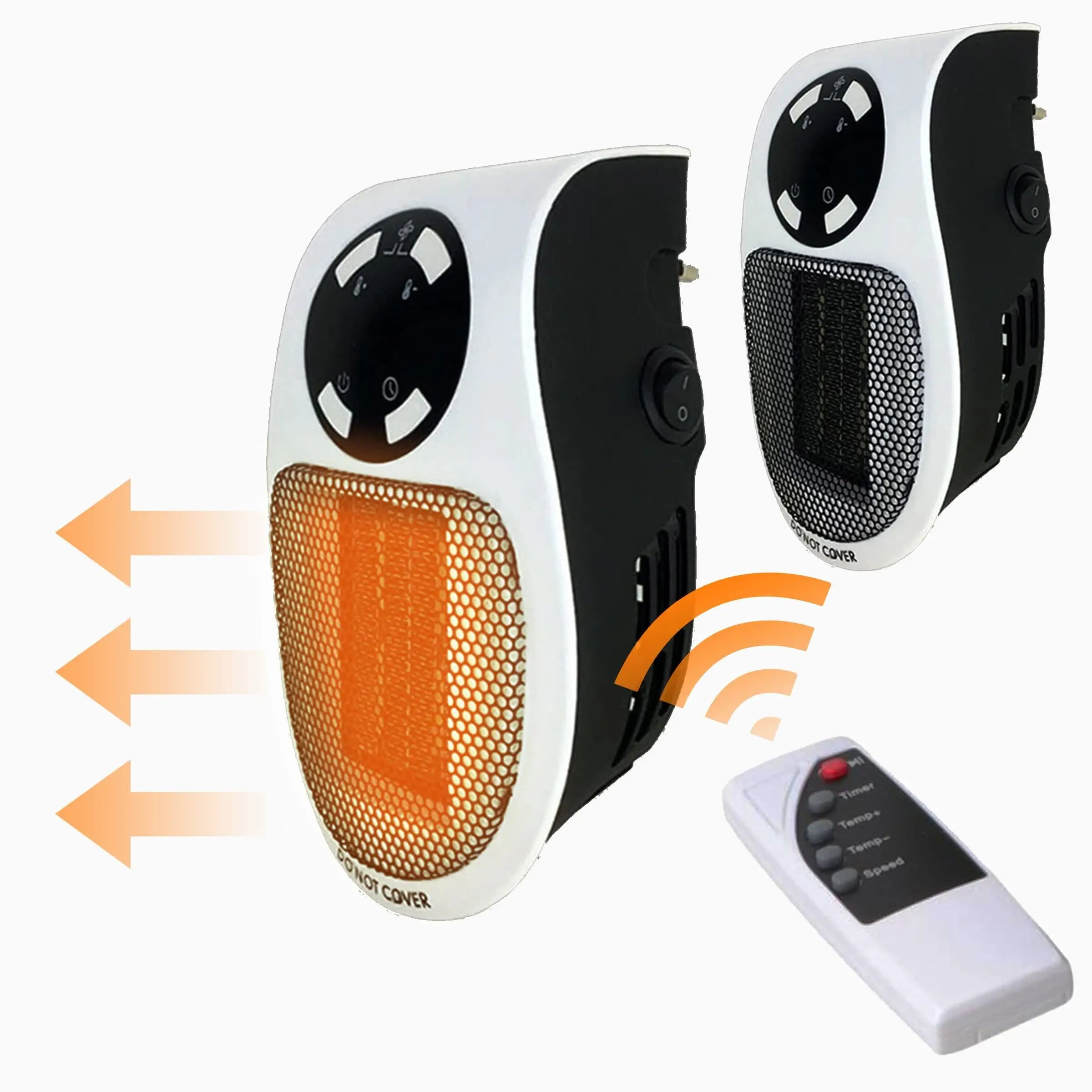 Plug-in Blower Approved Ceramic Mini Wall Outlet Heater Table 500W Portable Electric Space Plug In Heater