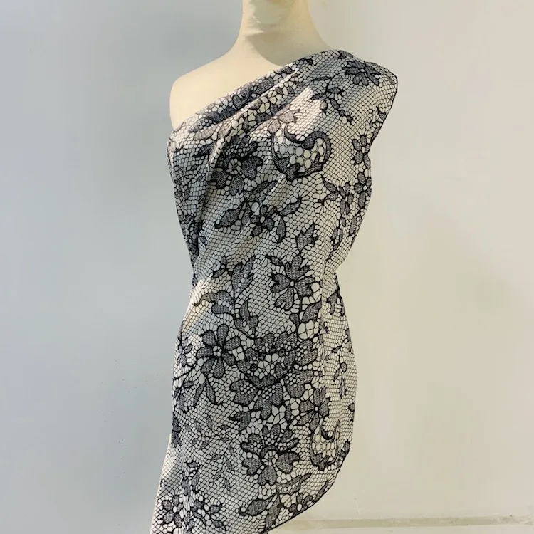 Customized design textured fashion fabric mixed pattern acetate silk fabric for clothing