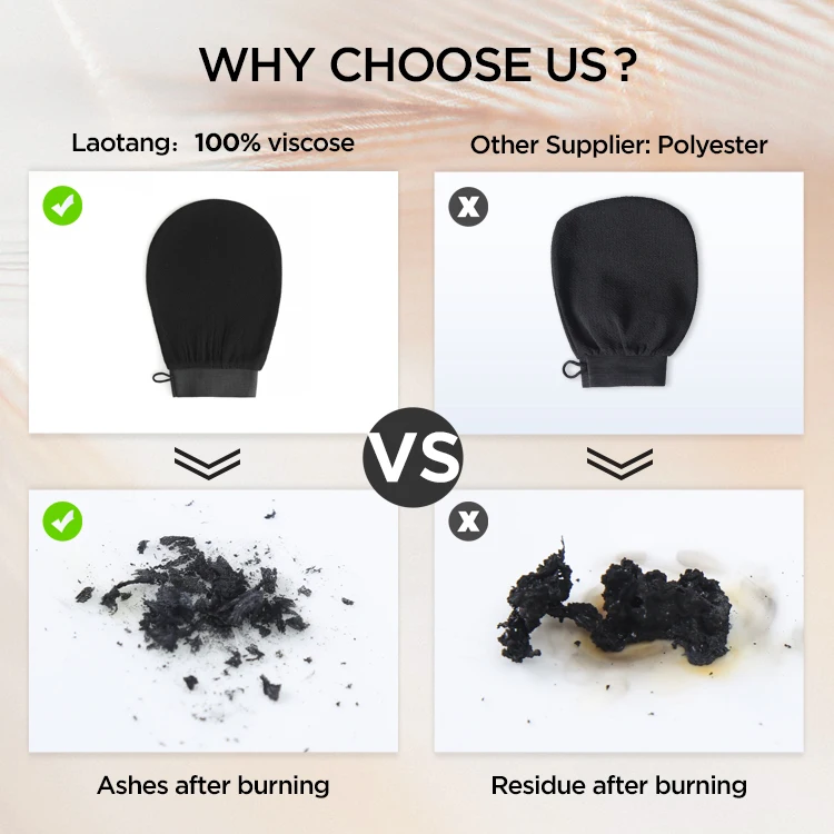 Shopee Hot Sell Deep Viscose Exfoliating Gloves For Shower And Spa Massage Great For Applying Fake Tan