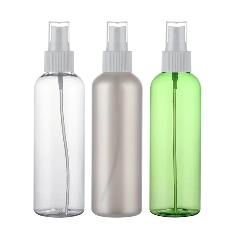 Cosmetic 150 180 200 250 ml round empty clear plastic PET spray bottle