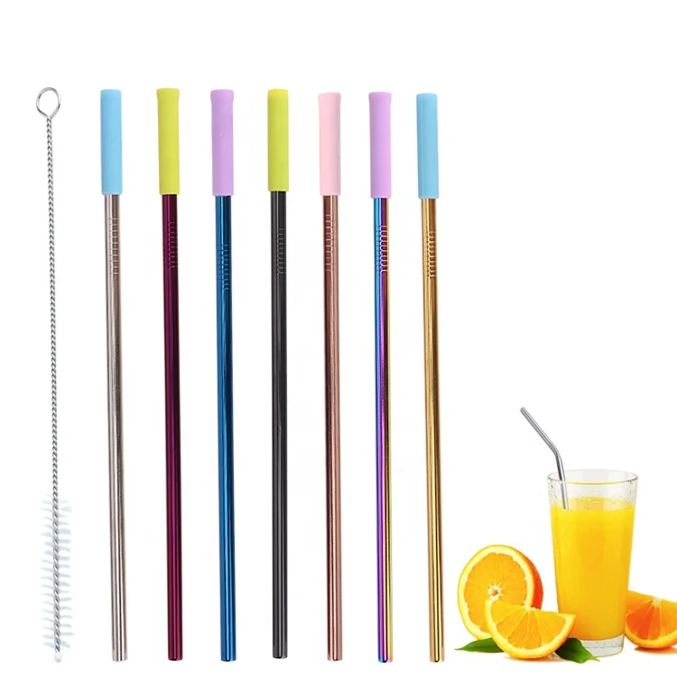 Food Grade Stainless Steel Boba Straw Eco-Friendly with Custom Logo Bent Straight Patterns 6mm 12mm Diameter Restaurants Hotels
