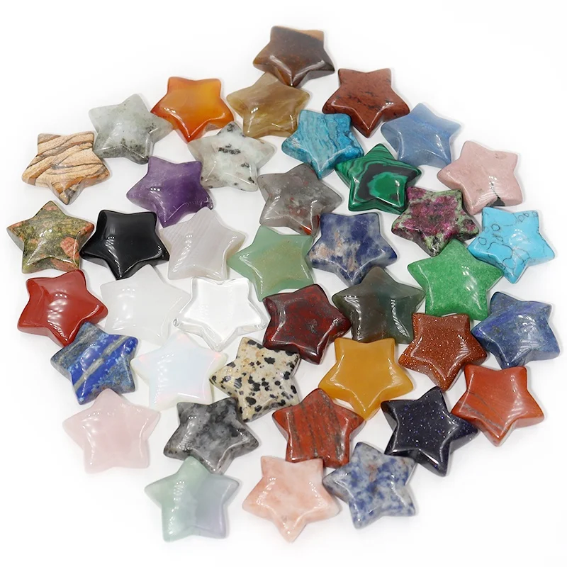 Wholesale natural Reiki Healing crystals star shaped  gemstone star crystal carving stone for jewelry making