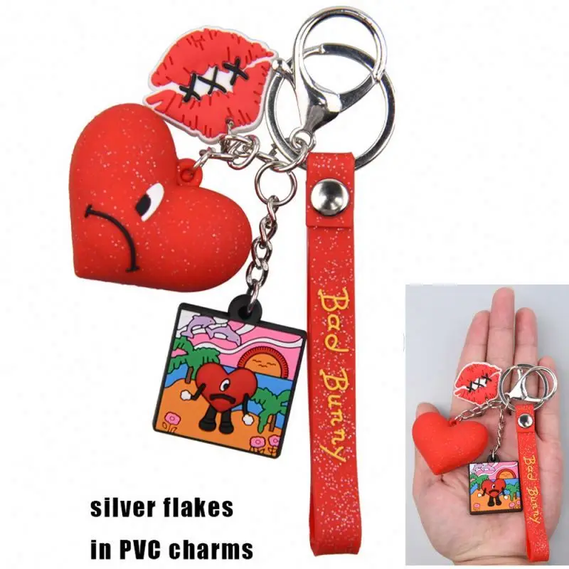 Creative Comic Soft Pvc Keyring Anime Character Key Chain Cute Cartoon 3D Figure Rubber Hedgehog Sonic Keychain