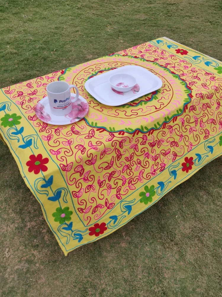 Cotton Embroidered Table Cover Kitchen Table Covers Handmade Beautiful Suzani Table Cover Indian Cotton