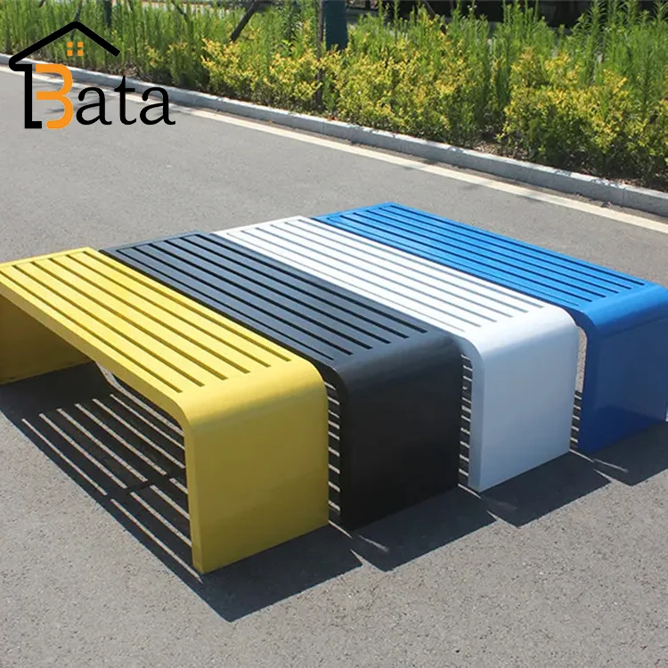 Custom colors metal wood outdoor long bench patio garden park bench