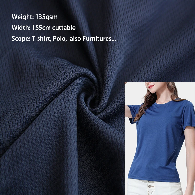 HOT. 100% Polyester Mesh Knit Jersey Fabric For Sports Wear T Shirt Sofa Furnitures Lining