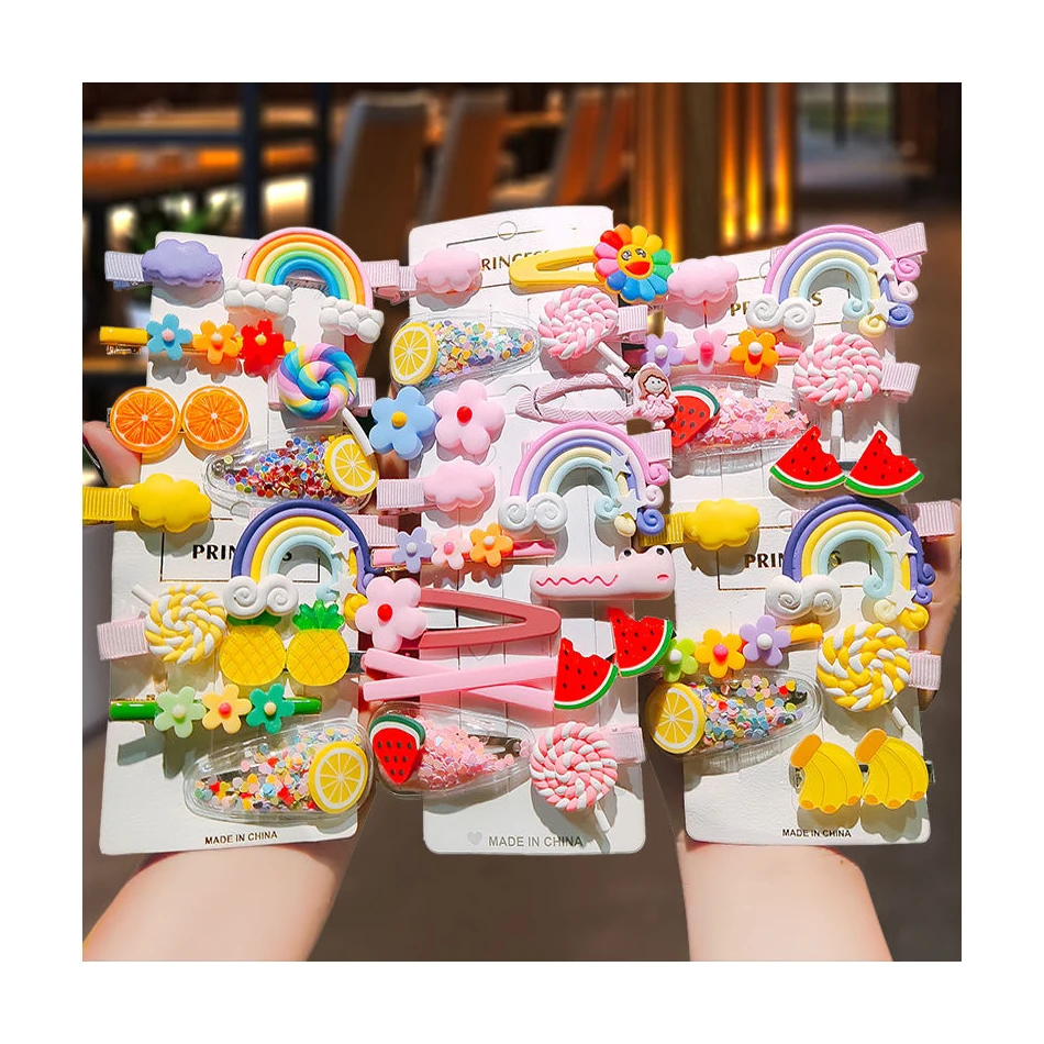 Girls hair clips accessories korean kawaii fancy unicorn cute kids baby hair clips set for girls kids