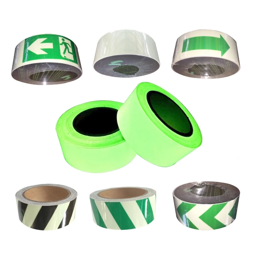 1.24m*45.7m PVC Printing Glow Dark Green Photoluminescent Film Self-Adhesive Vinyl Roll Reflective Material Safety