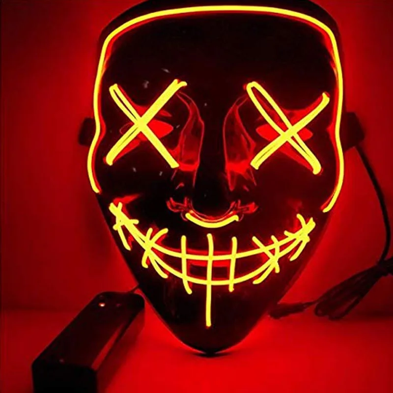 
Halloween EL wire mask black background cold light mask led mask 