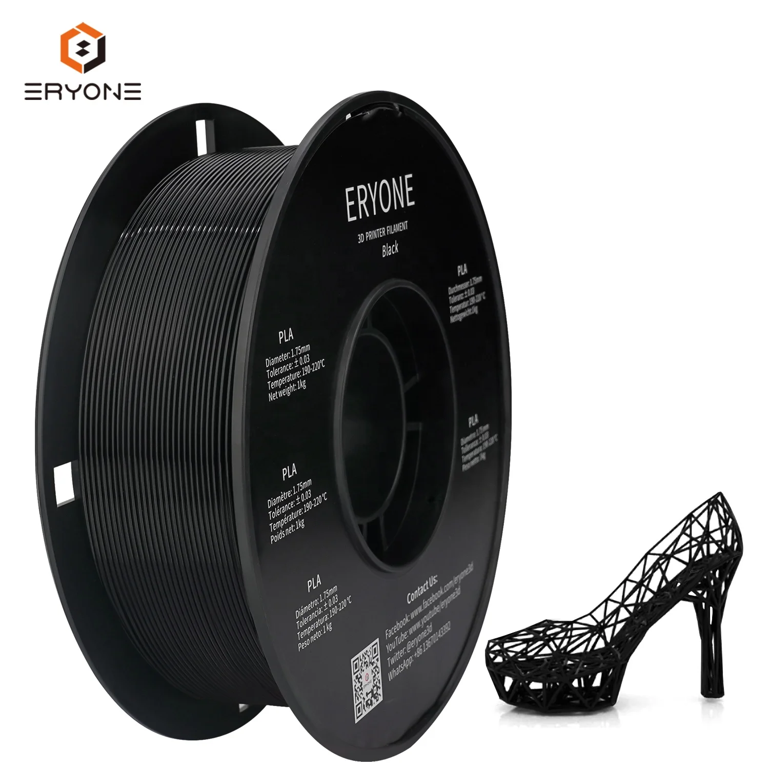 ERYONE High quality pla raw material filament pla filament black hatchbox pla filamento