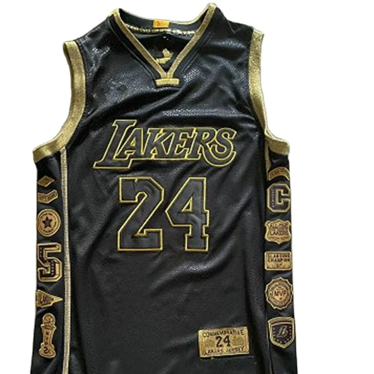 24# Mens Jersey Bola Basket Polyester Black Serpentine Quick Dry Breathable Jersey With Numbers Basketball Jersey