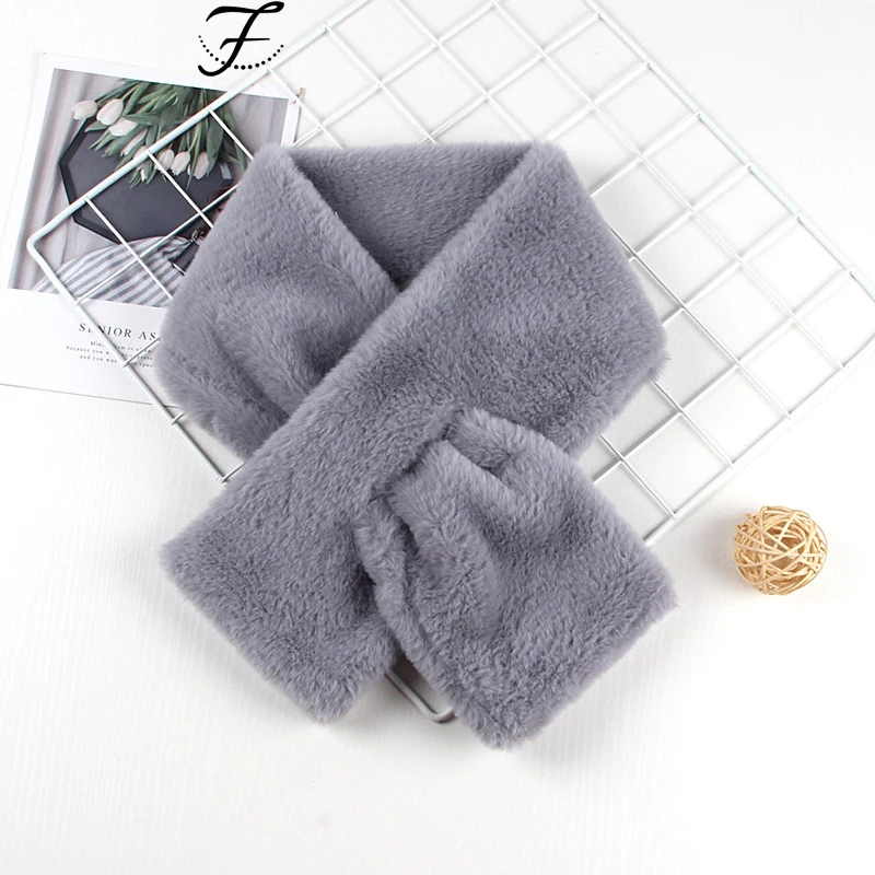 FIONA Custom Fashion Winter Warm Soft Beautiful Plush Scarf Muffler Rex Rabbit Fur Female Cute Colorful Collar Wrap Neck Scarves