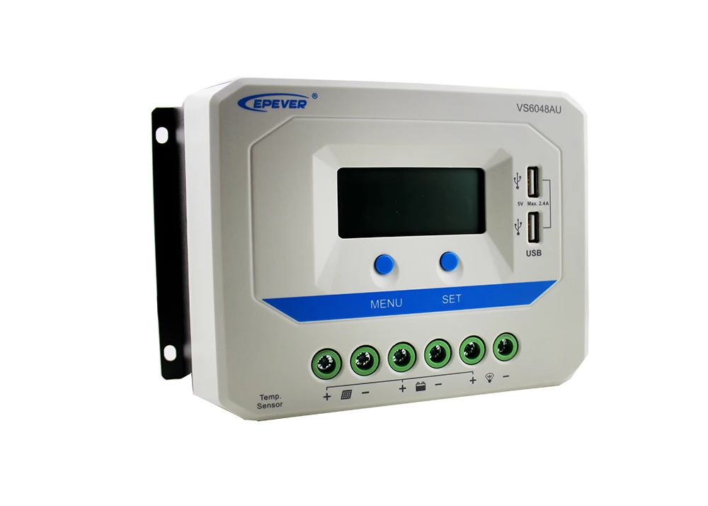 EPEVER VS6048AU 60A 12V/24V/36V/48V ce rohs PWM Solar Charge Controller with LCD display 5VDC USB output