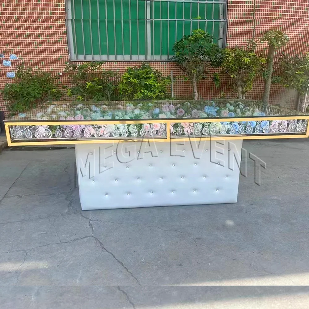 Cheaper Wedding Table Clear Glass Crystal Dining Table Set Luxury Party Tables And Chairs For Event Furniture