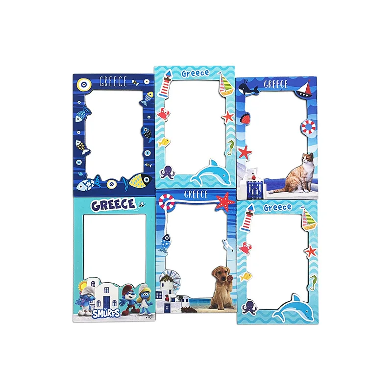 Blue Cartoon Magnetic Photo Frame Ocean element Free Punch Wholesale Creative Products