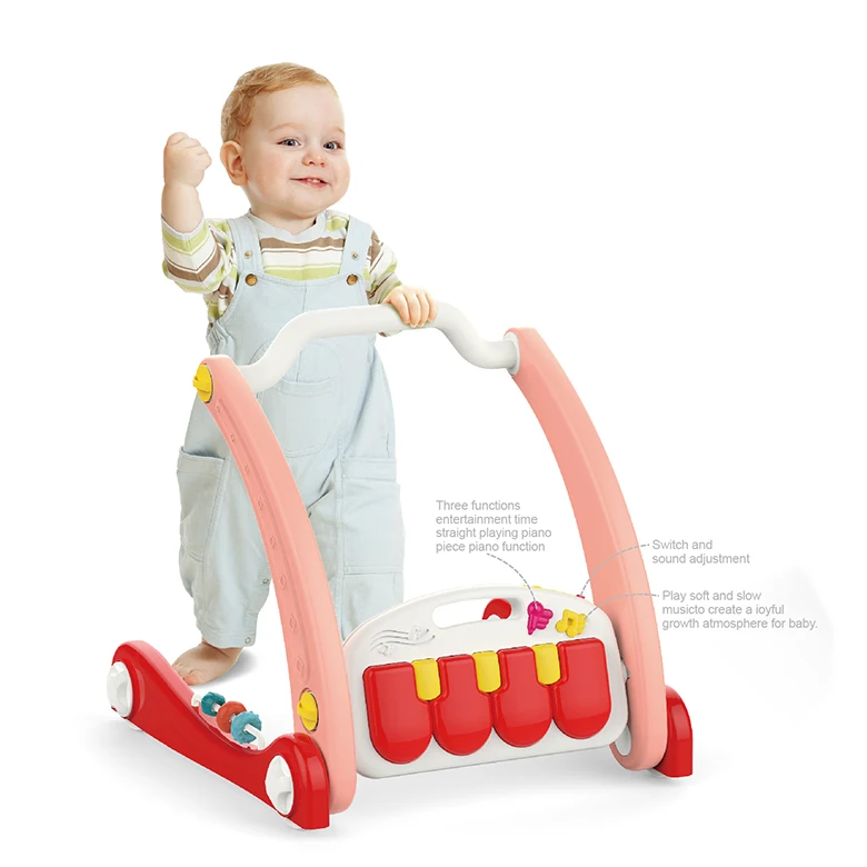 2 in 1 kid smart plush walker buggy kick n play piano keyboard baby activity mat