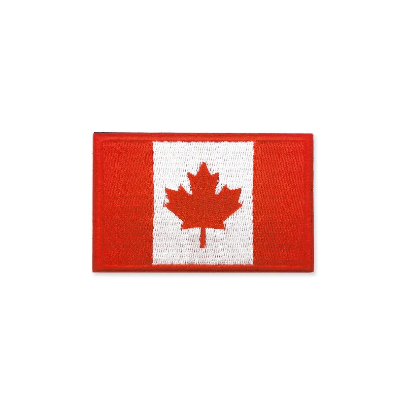 Custom Backpack Decorative Country Flag Canada French Russia Velcro Embroidered Patch Badge