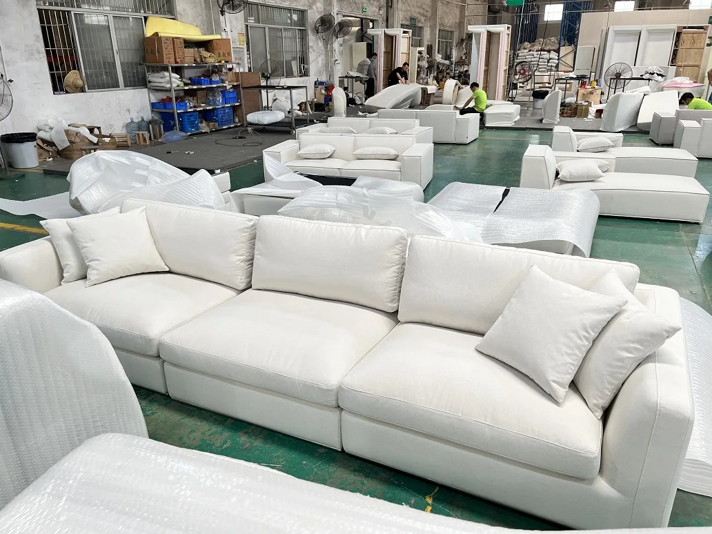 Hot Sale Home Furniture Wood 7 Seater Sofa Set Grey Sectional Sofa Fabric 5 Piece Sofa Sets for Living Room Modern Luxury