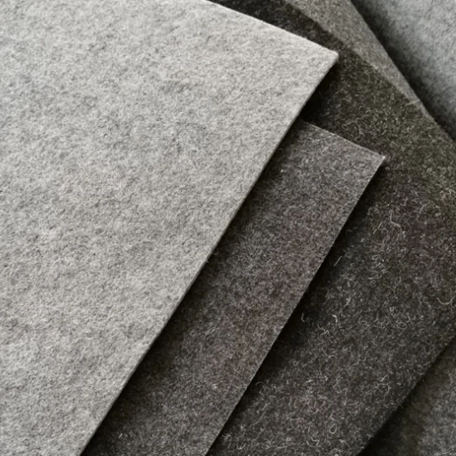 1mm 3mm 5mm rpet felt Black grey 100% polyester needle punched soft non woven fabric felt rolls