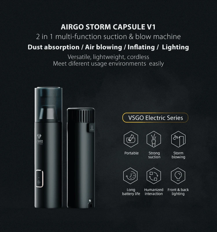 VSGO VS-VC01 2 in 1 car cleaning kit portable car vacuum cleaner vacuum vacuum handheld with air filter module