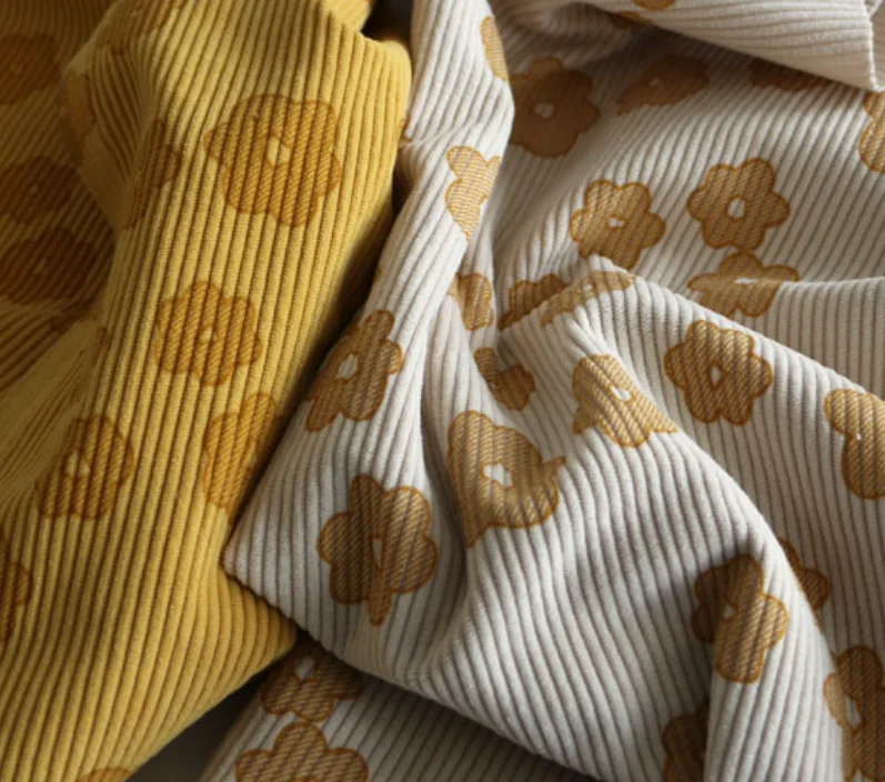 Yellow 8w 11w 14w 16w 21w 100% cotton corduroy fabric for pants