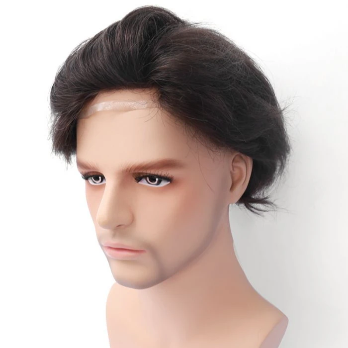 Human Hair Men Lace Toupeec Super Fine Mono Hair System High Quality and Durable Lace Toupee Virgin Remy Indian for Men 1 Pc