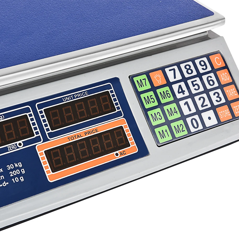 china electronic price computing whight  scales scale with big battery 40kg