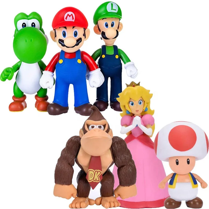12-15 cm Wholesale Super Mari Bros PVC Action Figure, Koopa Daisy Yoshi Wario Figurine doll plastic Mario toy Anime Figure