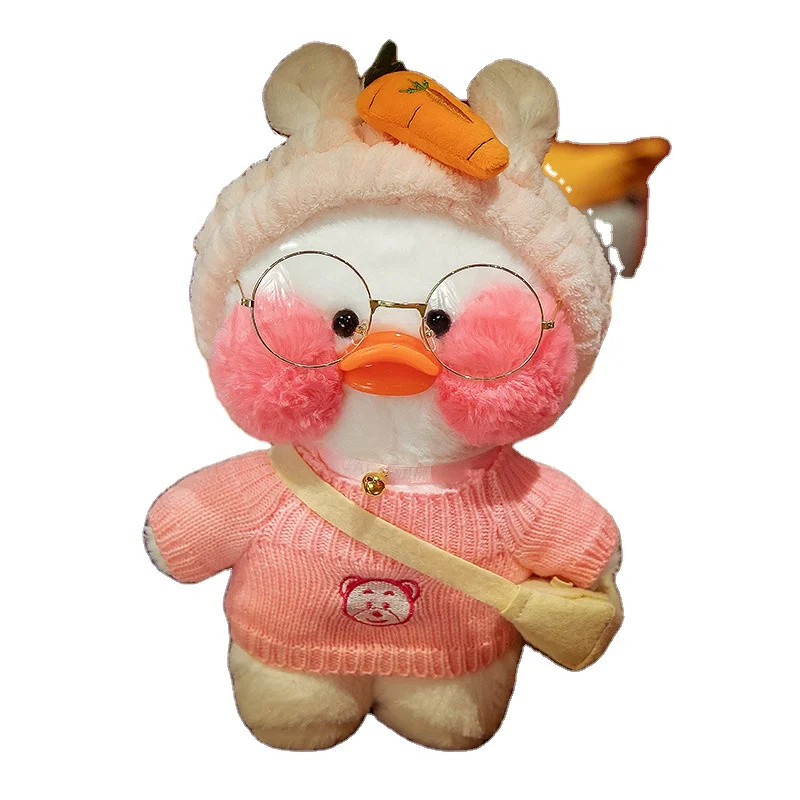 Hot Sale Korean Netred Wearing White Duck Doll Hyaluronic Acid Little Yellow Doll Ducks Lalafanfan Ducks Plush soft Toys Gifts